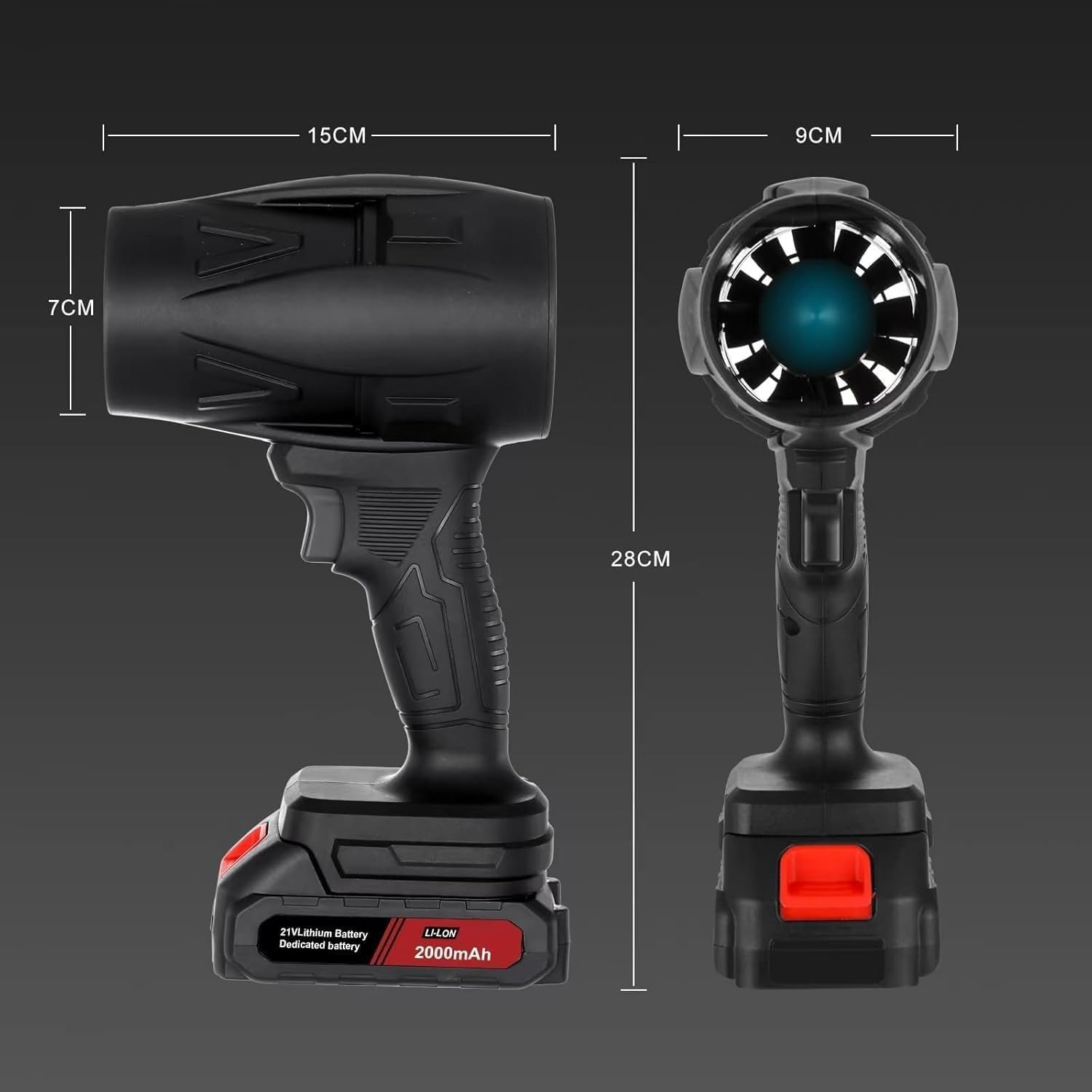 Cordless Leaf Blower Portable Dust Cleaner Handheld Jet Blower 180000 RPM Compressed Air Duster with Adjustable Speed for Patio Cleaning, Drying,Camping 1 Battery