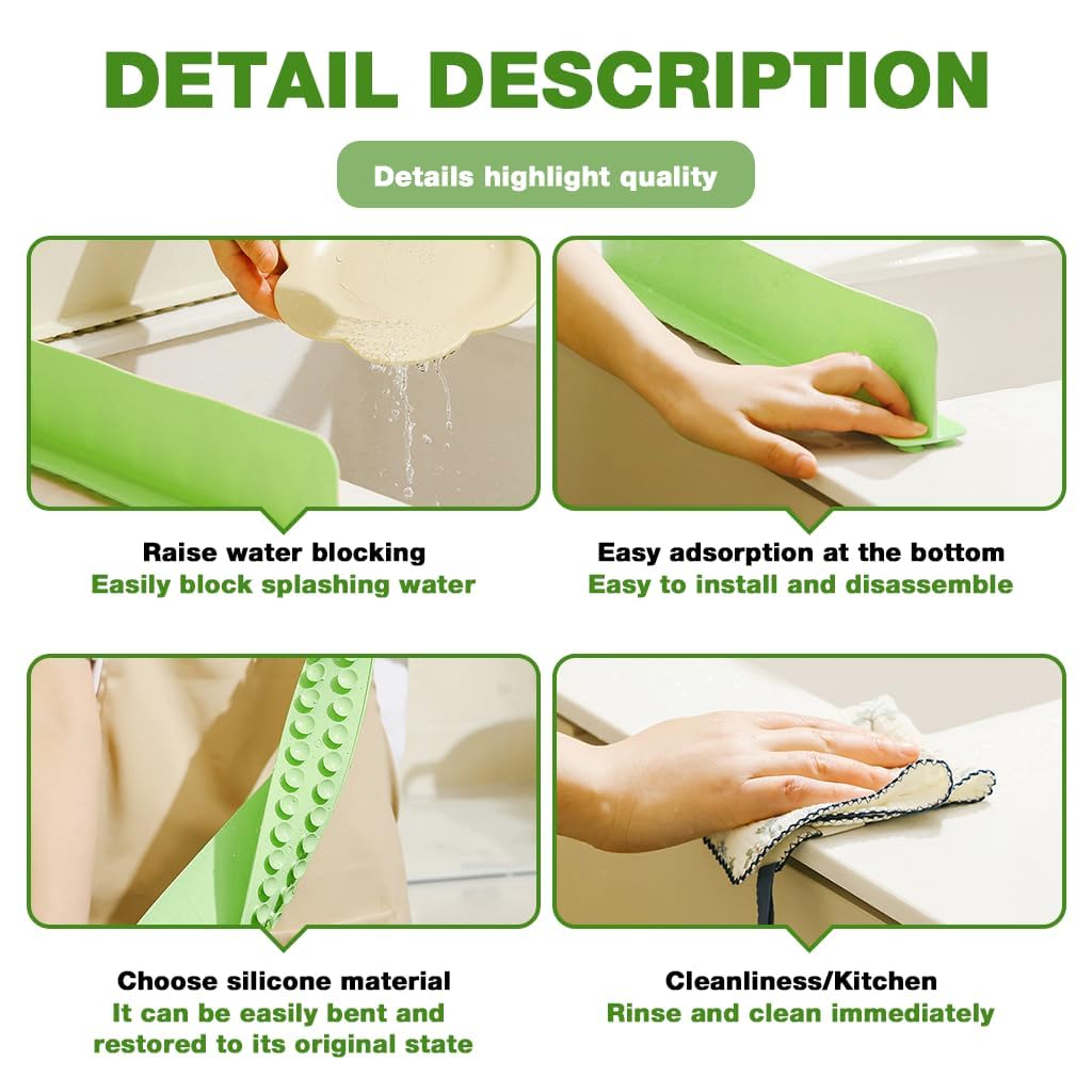 Silicone Sink Backsplash Guard Lightweight for Sink Bathroom Household Beige|Home & Garden | Kitchen, Dining & Bar |Home & Garden|1 Silicone...