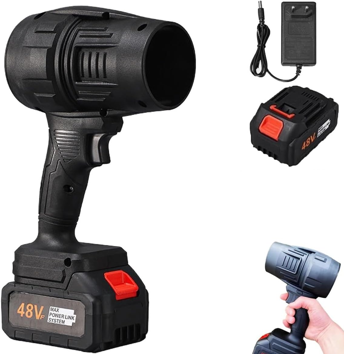 Cordless Leaf Blower Portable Dust Cleaner Handheld Jet Blower 180000 RPM Compressed Air Duster with Adjustable Speed for Patio Cleaning, Drying,Camping 1 Battery