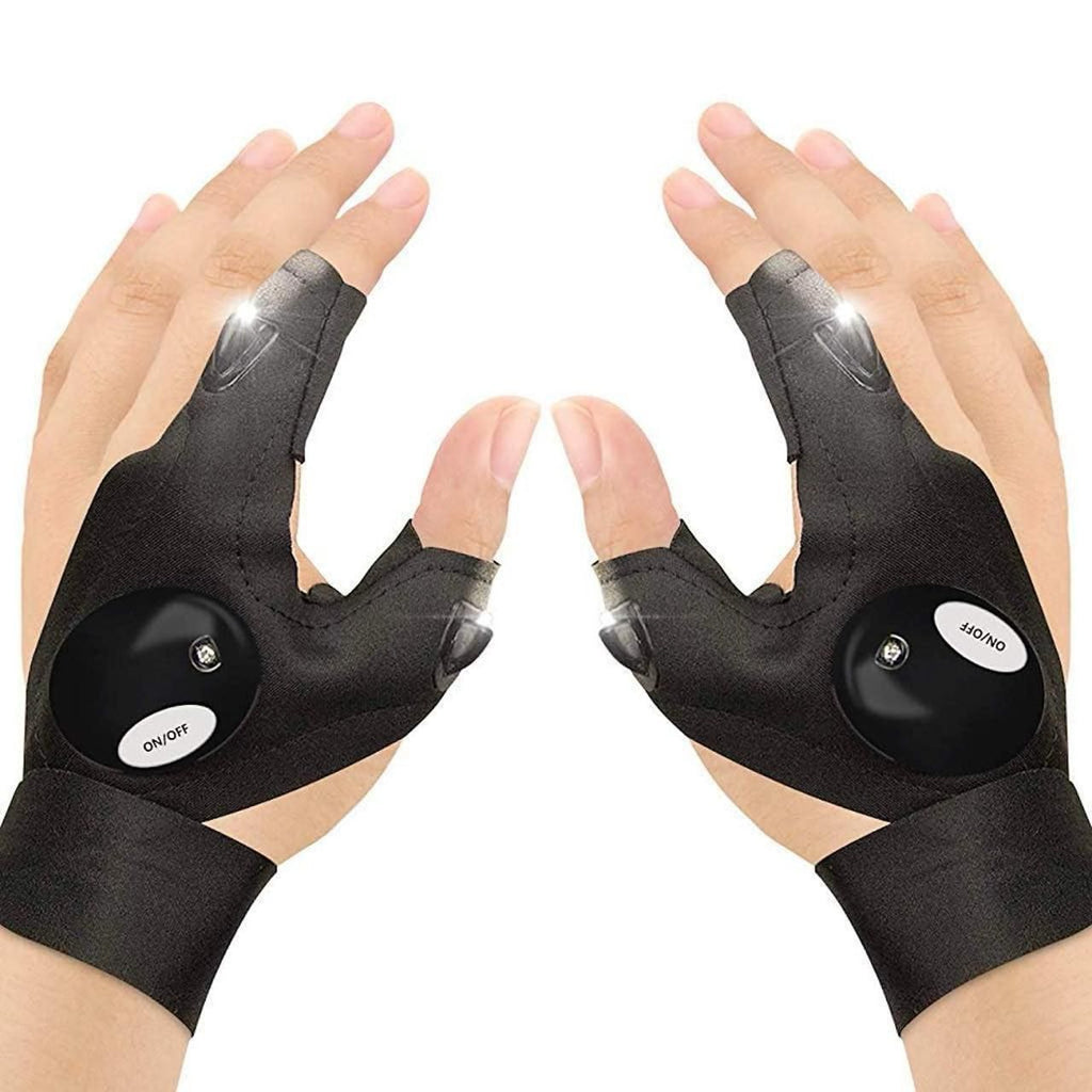 *LED Flashlight Gloves | LED Light Gloves | LED Gloves Light | Fingerless Outdoor Fishing Gloves | Night Lighting Gloves | Survival Night Lighting Gloves*